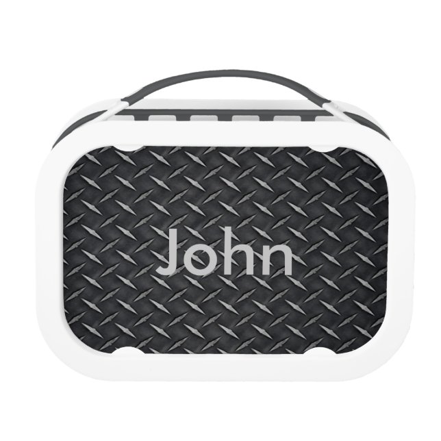 Personalized Diamond Metal Plate Lunch Box (Front)