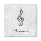 Personalized Diamond Music Note Floral Damask