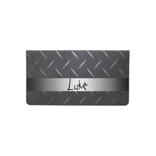 Personalized Diamond Plate Checkbook Cover (Front)