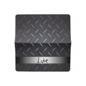 Personalized Diamond Plate Checkbook Cover (Open)