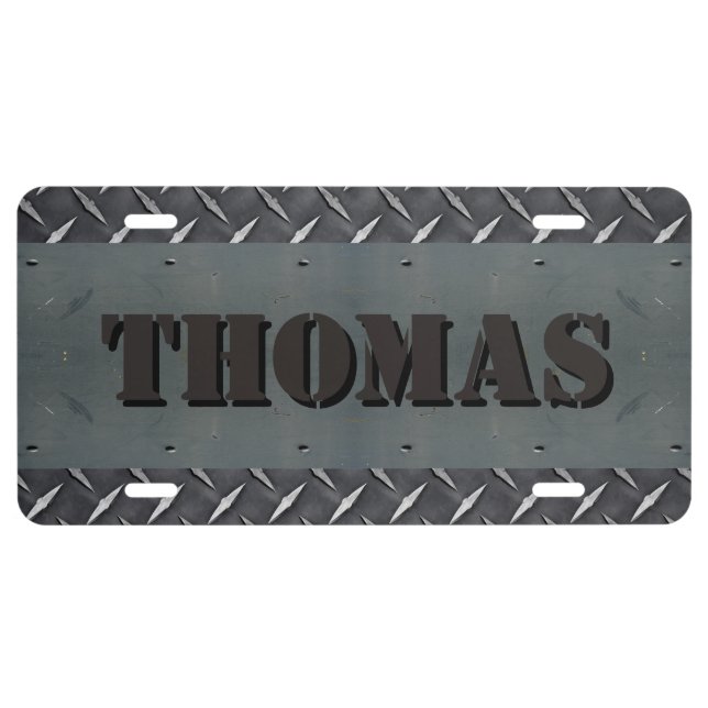 Personalized Diamond Plate Metal Texture (Front)