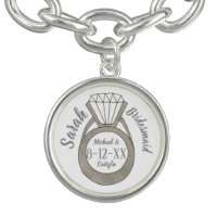 Personalized Diamond Ring Bridesmaid Wedding Party