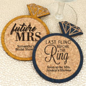 Personalized Diamond Ring Cork Coaster (Rings)