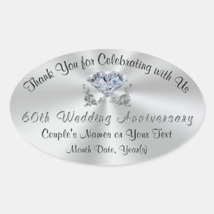 Personalized Diamond Wedding Anniversary Stickers