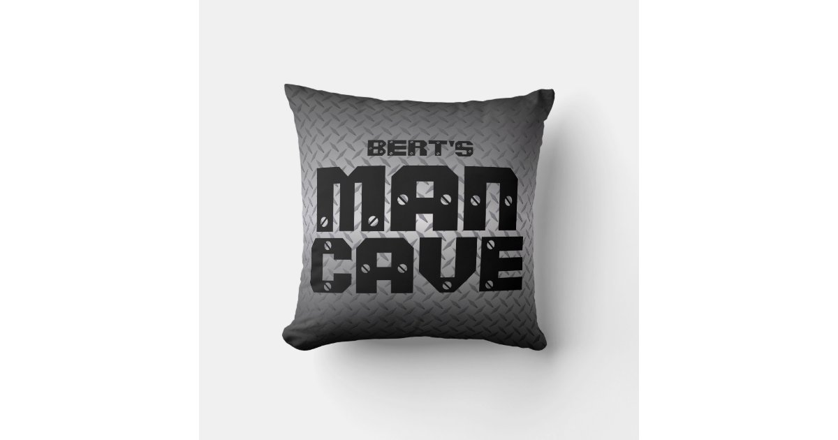 Personalized Diamondplate Man Cave Pillows Zazzle