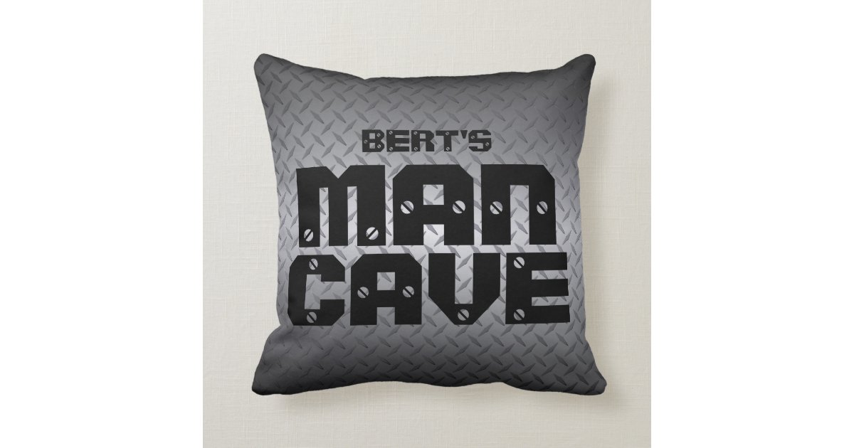 Personalized Diamondplate Man Cave Pillows
