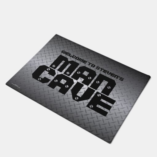 Personalized Diamondplate Pattern Man Cave Doormat Zazzle
