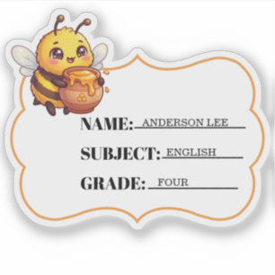 Personalized Die Cut Bee Label Sticker