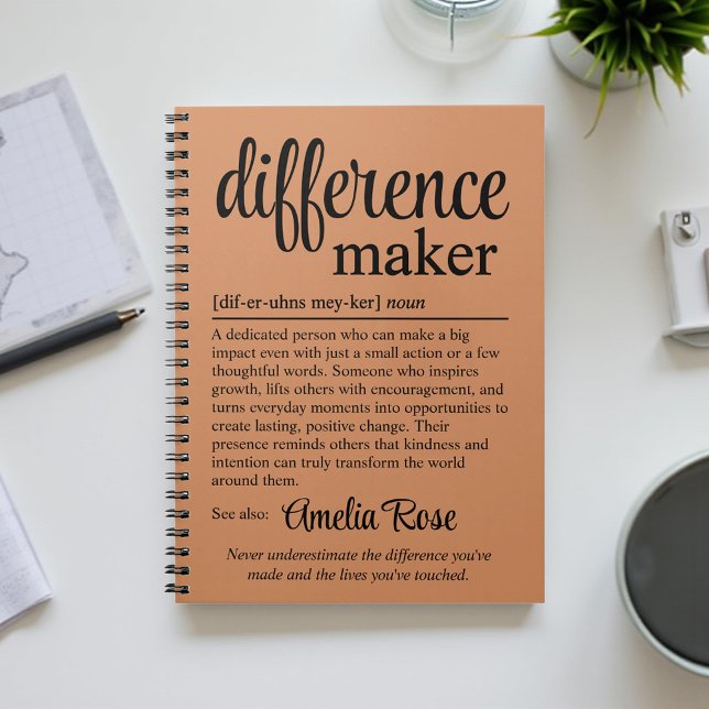 Personalized Difference Maker Definition Gift Notebook (Creator Uploaded)