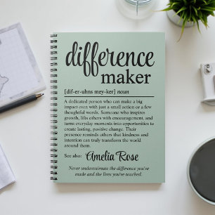 Personalized Difference Maker Definition Gift Notebook