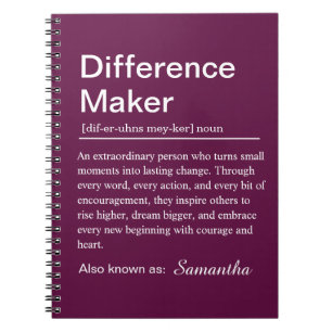 Personalized Difference Maker Definition Notebook