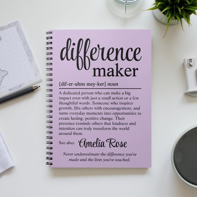 Personalized Difference Maker Definition Thank You Notebook (Creator Uploaded)
