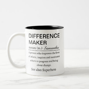 Personalized Difference Maker Definition Two-Tone Coffee Mug