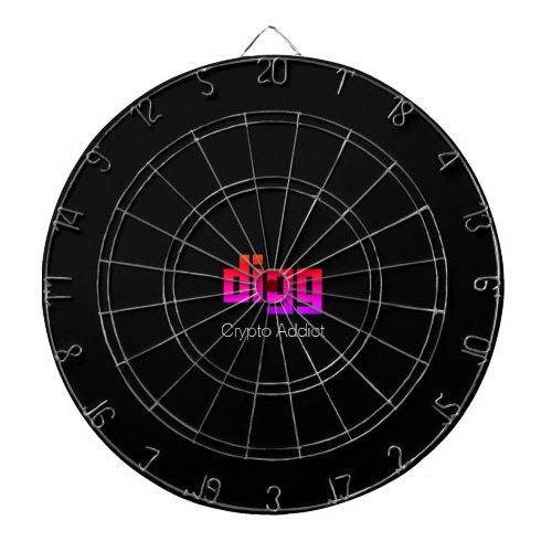 Personalized DIGG Crypto Addict Design Black Pink  Dart Board