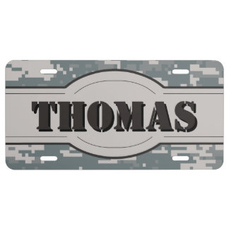 Personalized Digital Camouflage Texture License Plate
