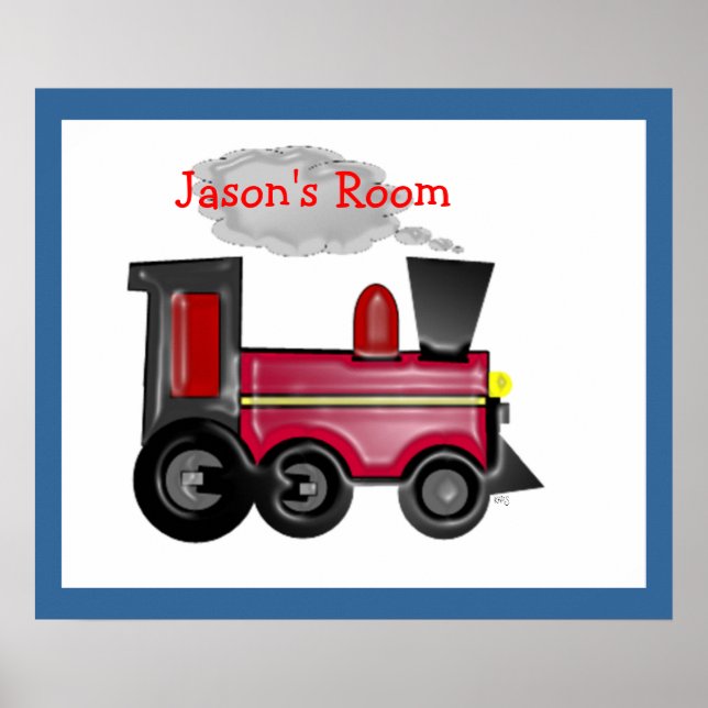 Personalized Dimensional Train Art Poster (Front)