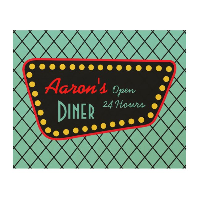 Personalized Diner Art Decor Kitchen Gift (Front)