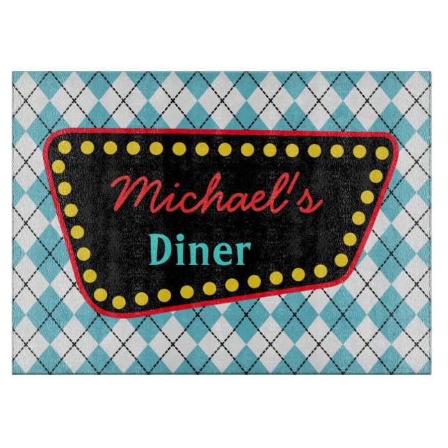 Personalized Diner Cutting Board (Front)