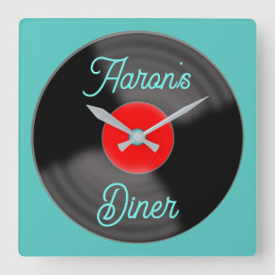 Personalized Diner Record Clock