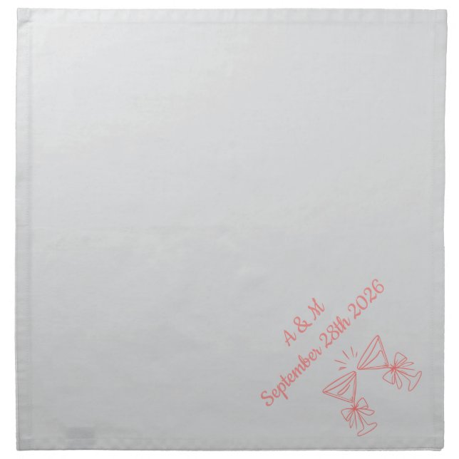 Personalized dinner napkins for your wedding (Front)