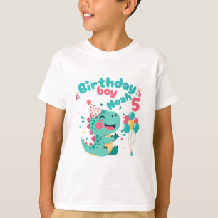 Personalized Dino B-day Boy T-Shirt   Name & Age