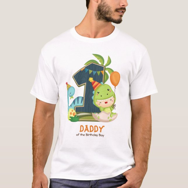 Personalized Dino Birthday Tshirt for Daddy (Front)