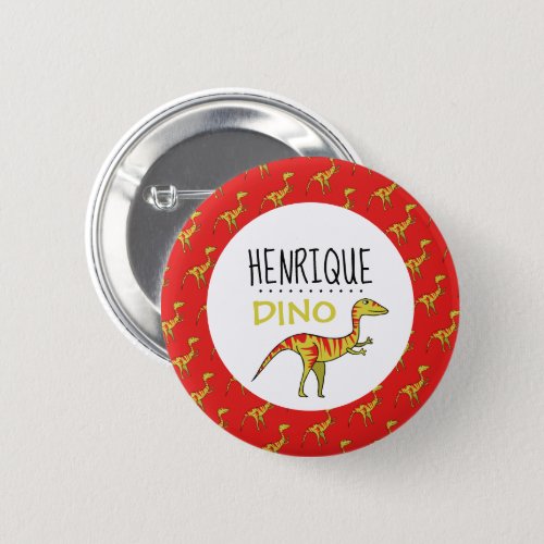Personalized Dino Name Dinosaur 6 Cm Round Badge Button