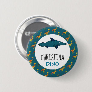 Personalized Dino Name, Dinosaur 6 Cm Round Badge Button