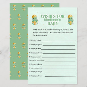 Personalized Dino Wishes for Baby Shower Game
