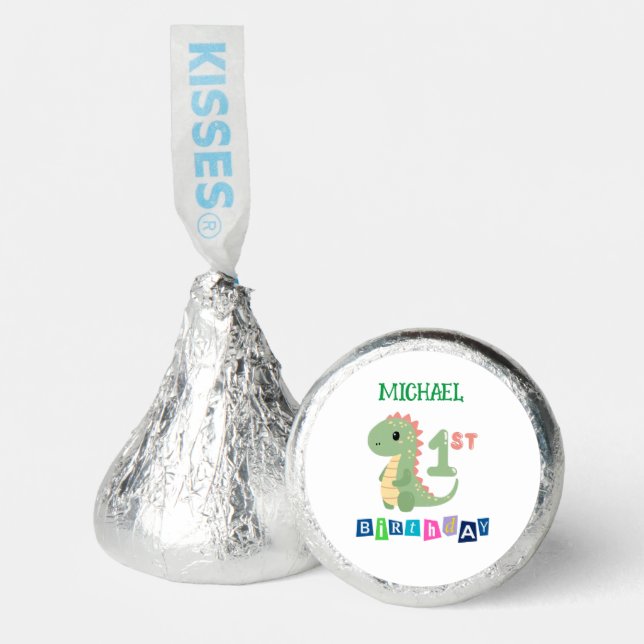 Personalized Dinosaur 1st Birthday Candy (Front)