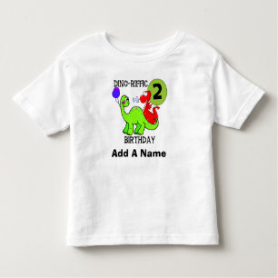 Personalized Dinosaur 2nd Birthday Tshirt