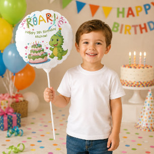 Personalized Dinosaur 5th Birthday Balloon