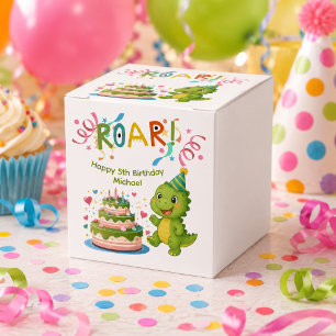 Personalized Dinosaur 5th Birthday Favor Box