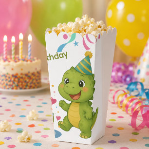 Personalized Dinosaur 5th Birthday Popcorn Box