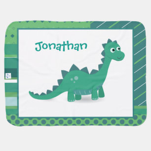 Personalized dinosaur baby fleece blanket. receiving blanket
