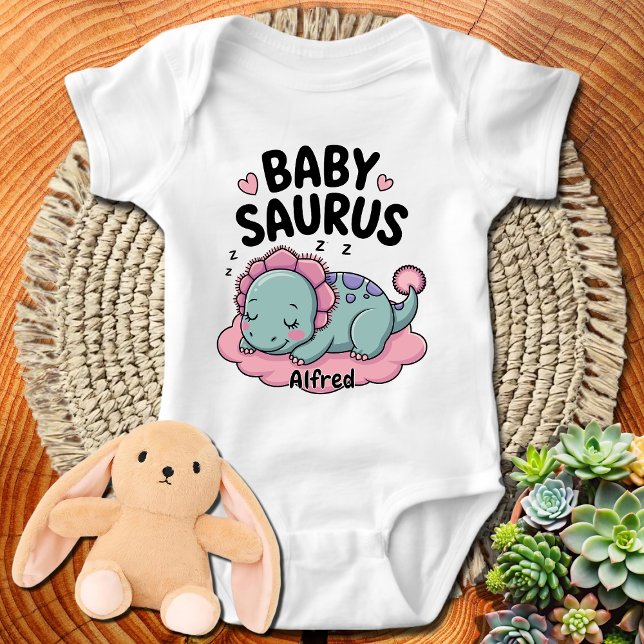 Personalized Dinosaur Babysaurus Custom Name  Baby Bodysuit (Creator Uploaded)