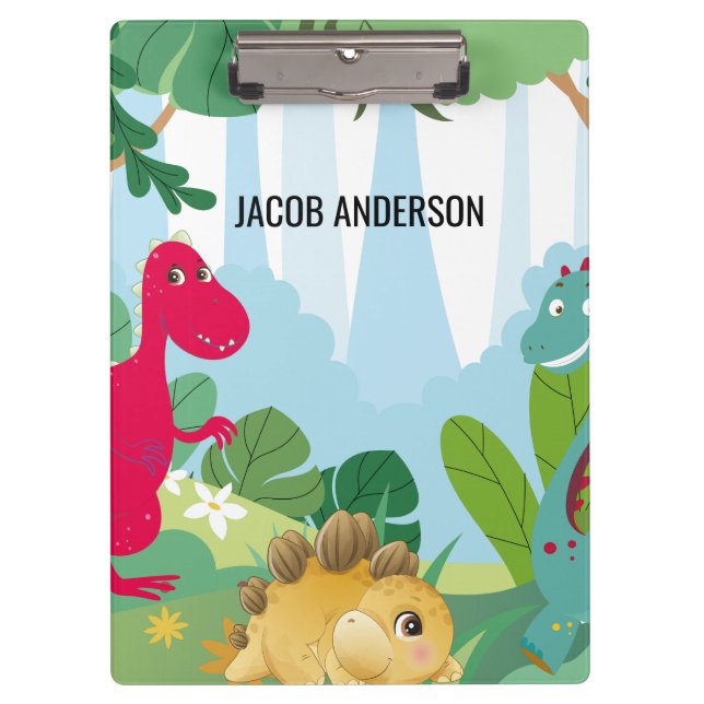 Personalized Dinosaur Back to School Name Clipboard (Front)