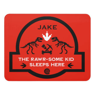 Personalized Dinosaur Bedroom Door Sign Custom
