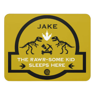 Personalized Dinosaur Bedroom Door Sign Custom