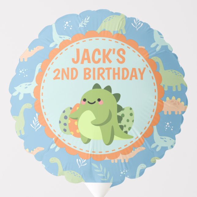 Personalized Dinosaur Birthday Balloon (Front)