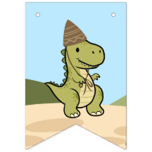 Personalized Dinosaur Birthday bunting banner
