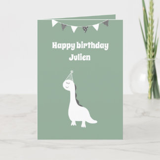 Personalized dinosaur birthday card