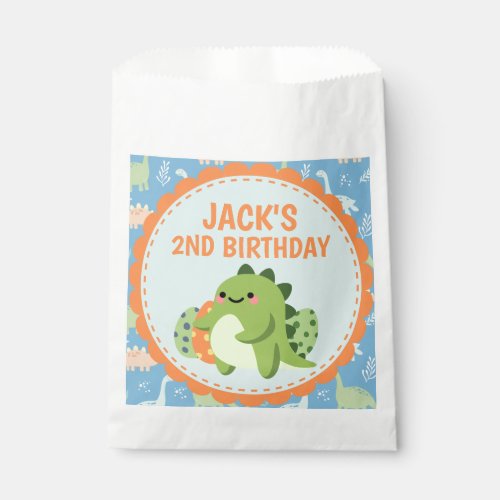 Personalized Dinosaur Birthday Party Favor Bags