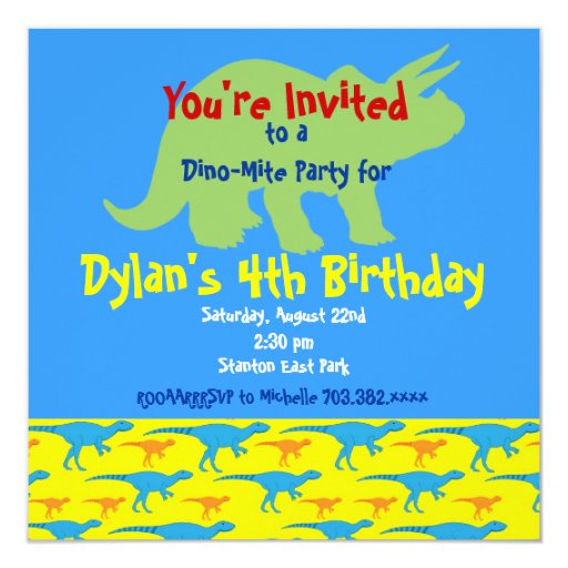 Personalized Dinosaur Party Invitations 6