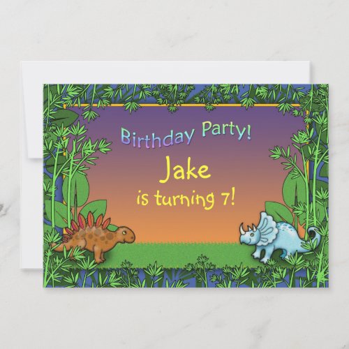 Personalized Dinosaur Birthday party Invitations