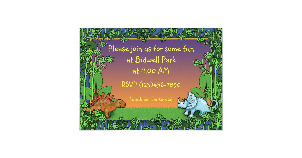 Personalized Dinosaur Party Invitations 2