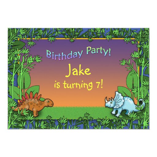 Personalized Dinosaur Party Invitations 1