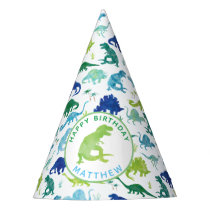 Personalized Dinosaur Birthday Party Pattern Kids Hat