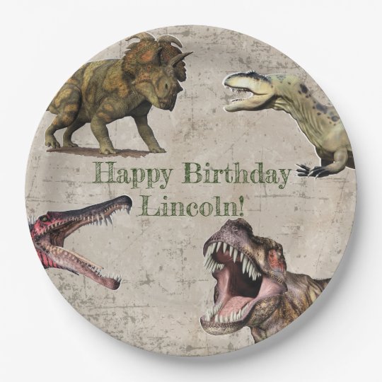 Personalized Dinosaur Birthday Plates | Zazzle.com
