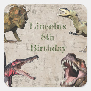 Personalized Dinosaur Birthday Stickers